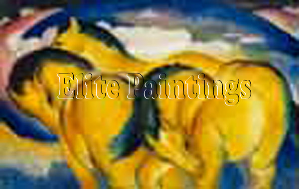 FAMOUS PAINTINGS THM LITTLE YELLOW HORSES ARTIST PAINTING REPRODUCTION HANDMADE