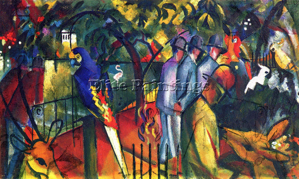 MACKE ZOOLOGICAL GARDENS ARTIST PAINTING REPRODUCTION HANDMADE CANVAS REPRO WALL